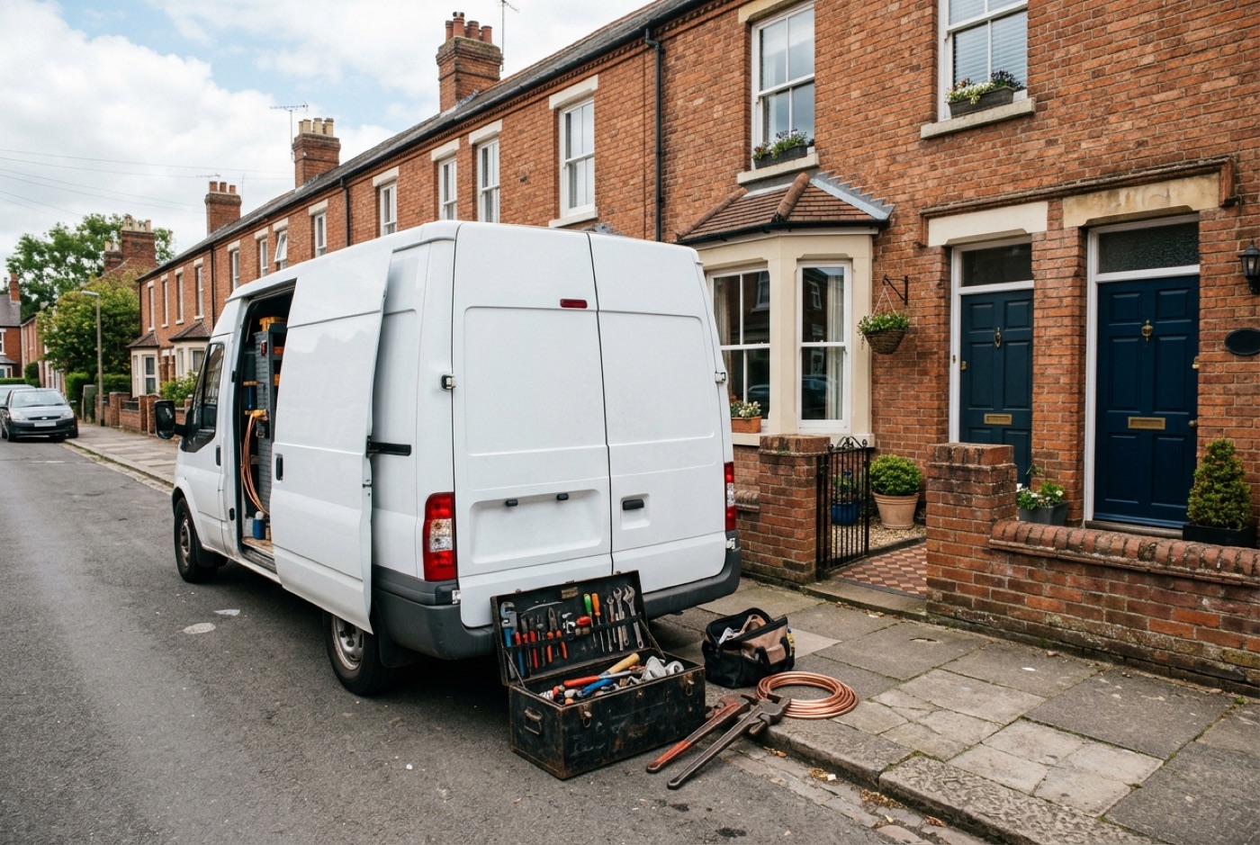 A plumber dealing with an emergency leak in a Colchester home